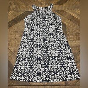 UPF 50 Black and White Patterned Midi Dress